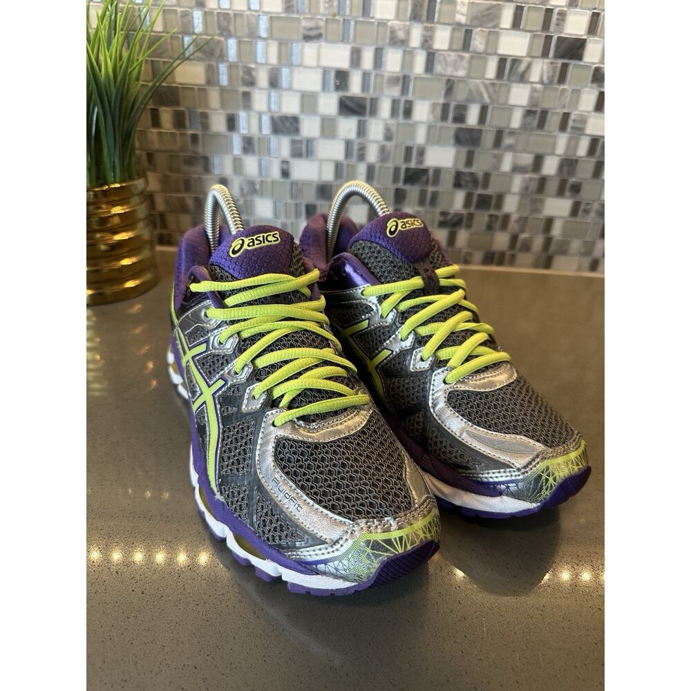 ASICS GEL Kayano 21 Women’s US 7.5 EU 39 Gray Purple Running Shoes T4H7N - Picture 9 of 16